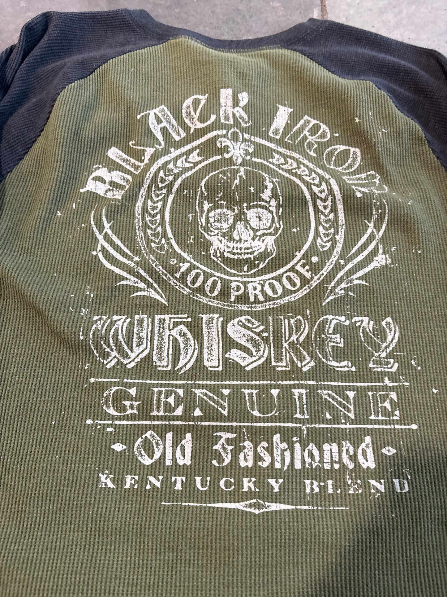 Black Iron Whiskey Grunge Graphic Long Sleeve