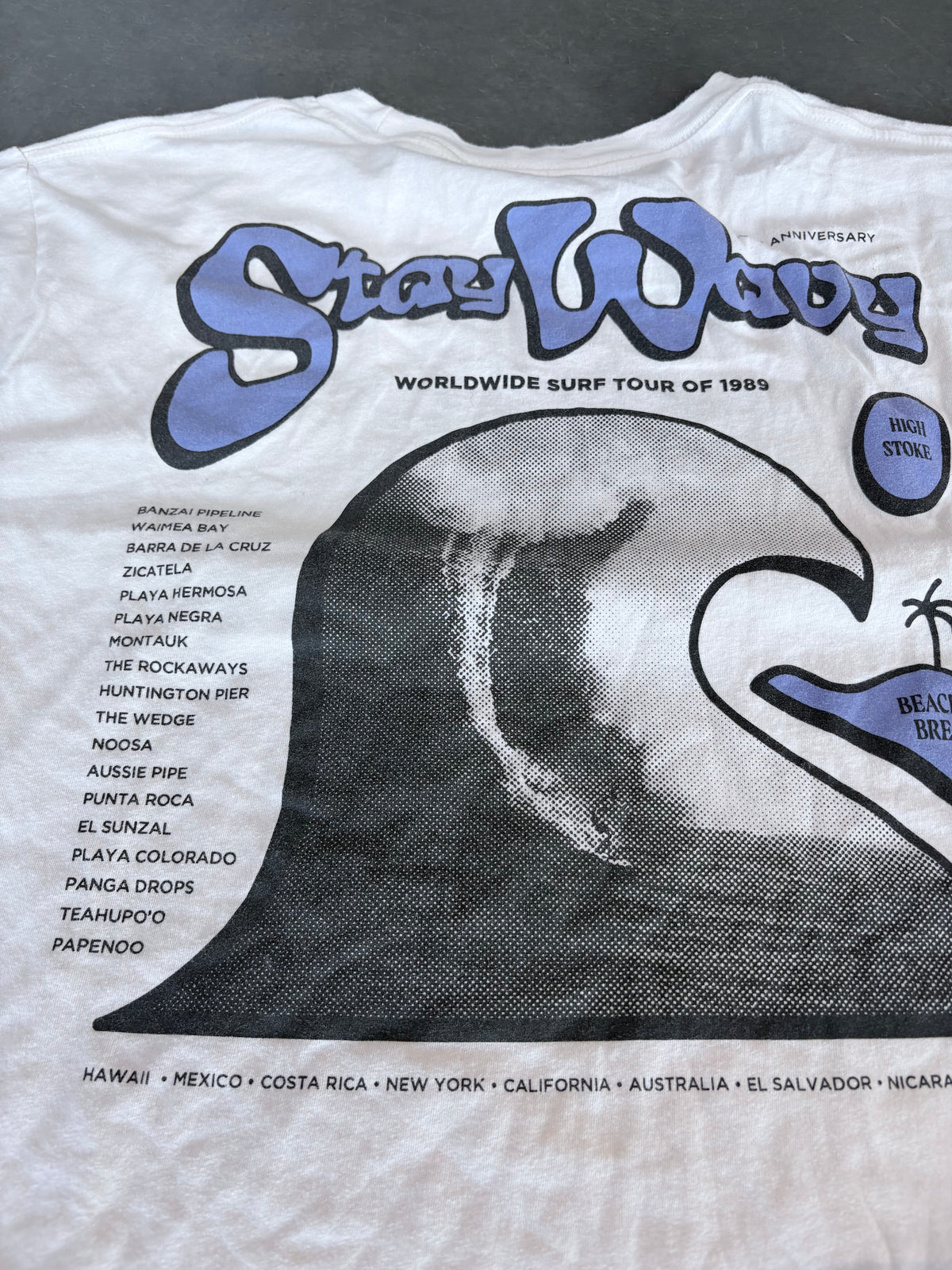 Stay Wavy Surf Tour 1986 Reprint Graphic Tee