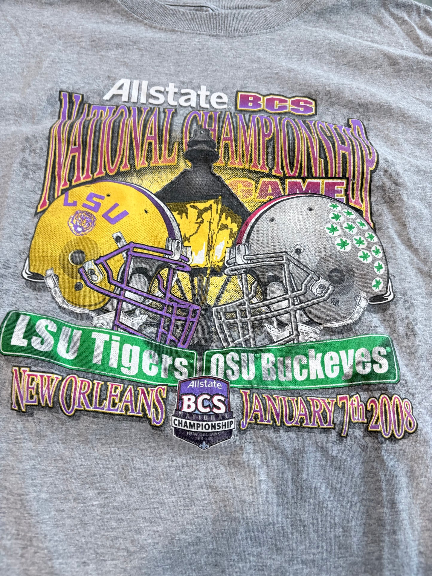 2008 LSU Tigers vs Ohio State Allstate RCS National Championship Graphic Tee