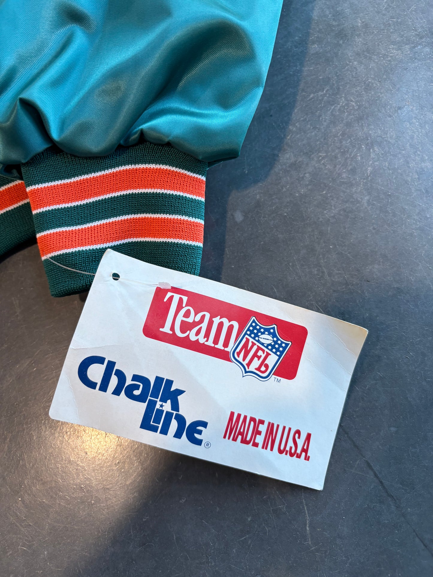 Miami Dolphins Vintage 90s Chalkline Bomber Jacket