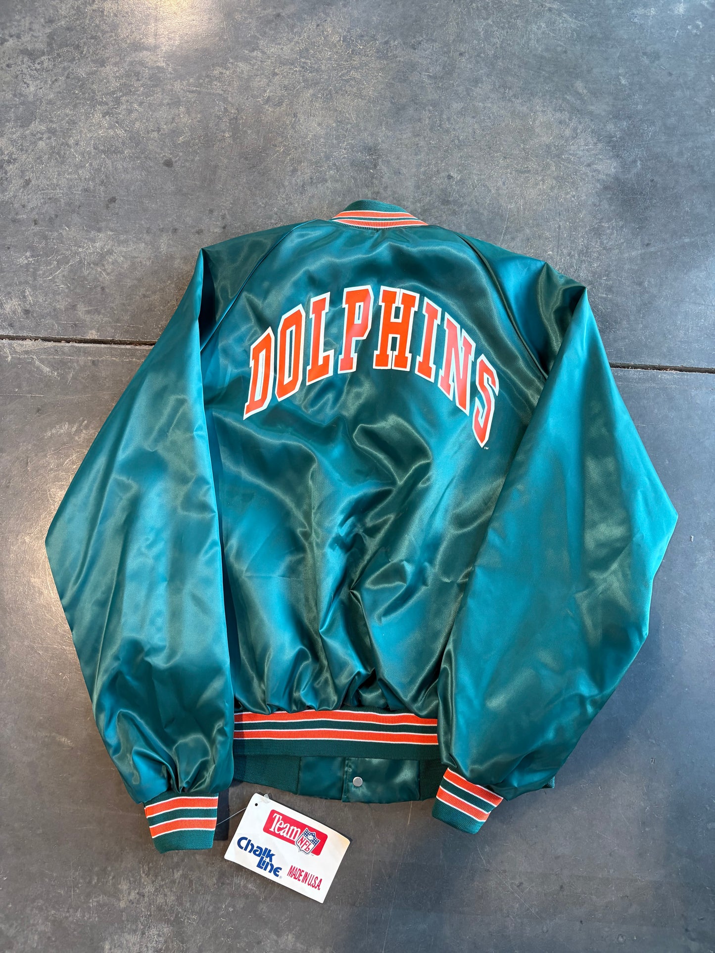 Miami Dolphins Vintage 90s Chalkline Bomber Jacket