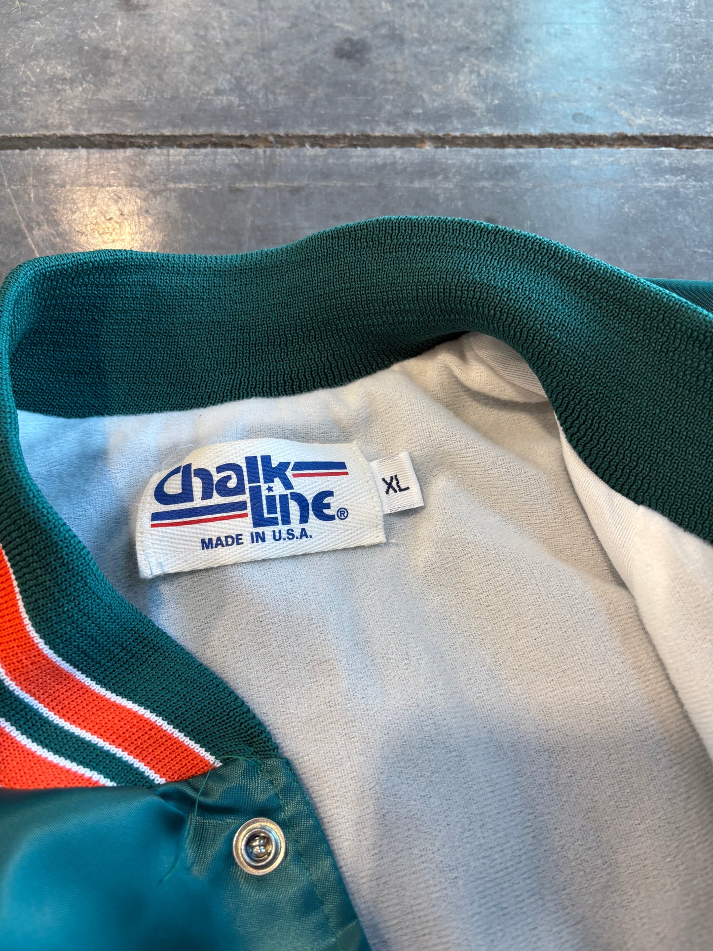 Miami Dolphins Vintage 90s Chalkline Bomber Jacket
