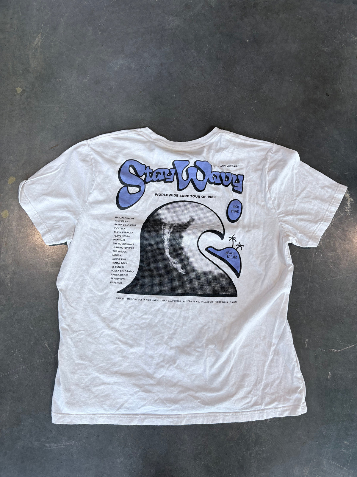 Stay Wavy Surf Tour 1986 Reprint Graphic Tee