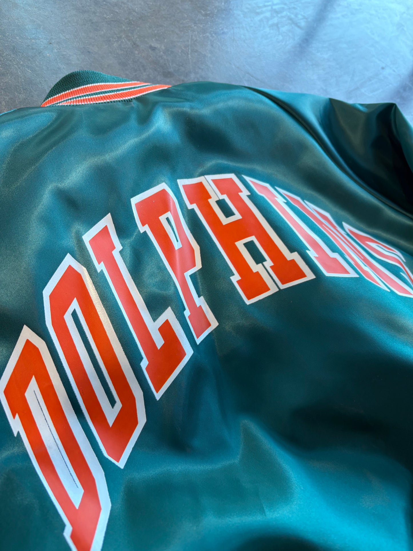 Miami Dolphins Vintage 90s Chalkline Bomber Jacket