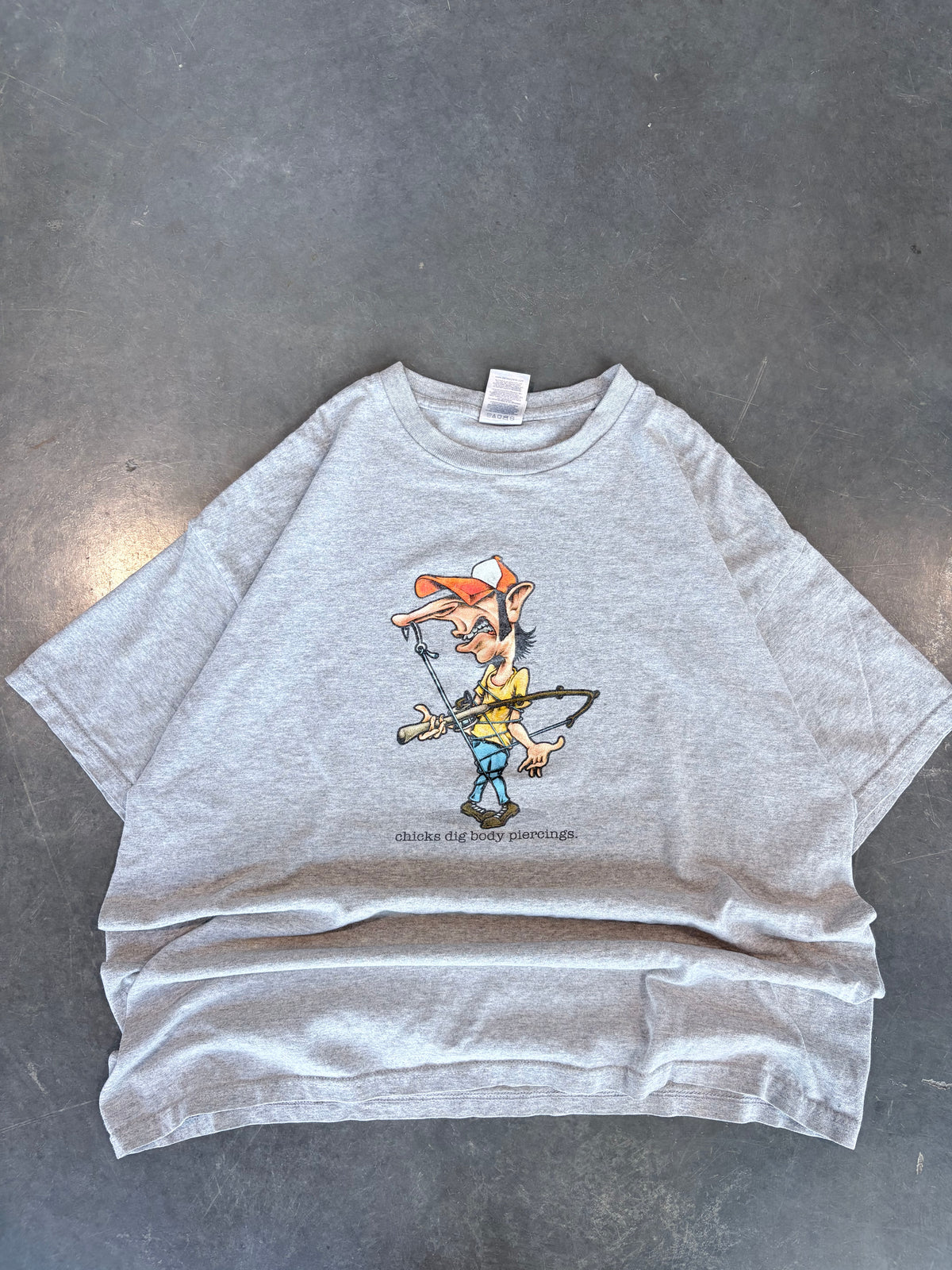 Y2K Fishing Body Piercing Graphic Tee