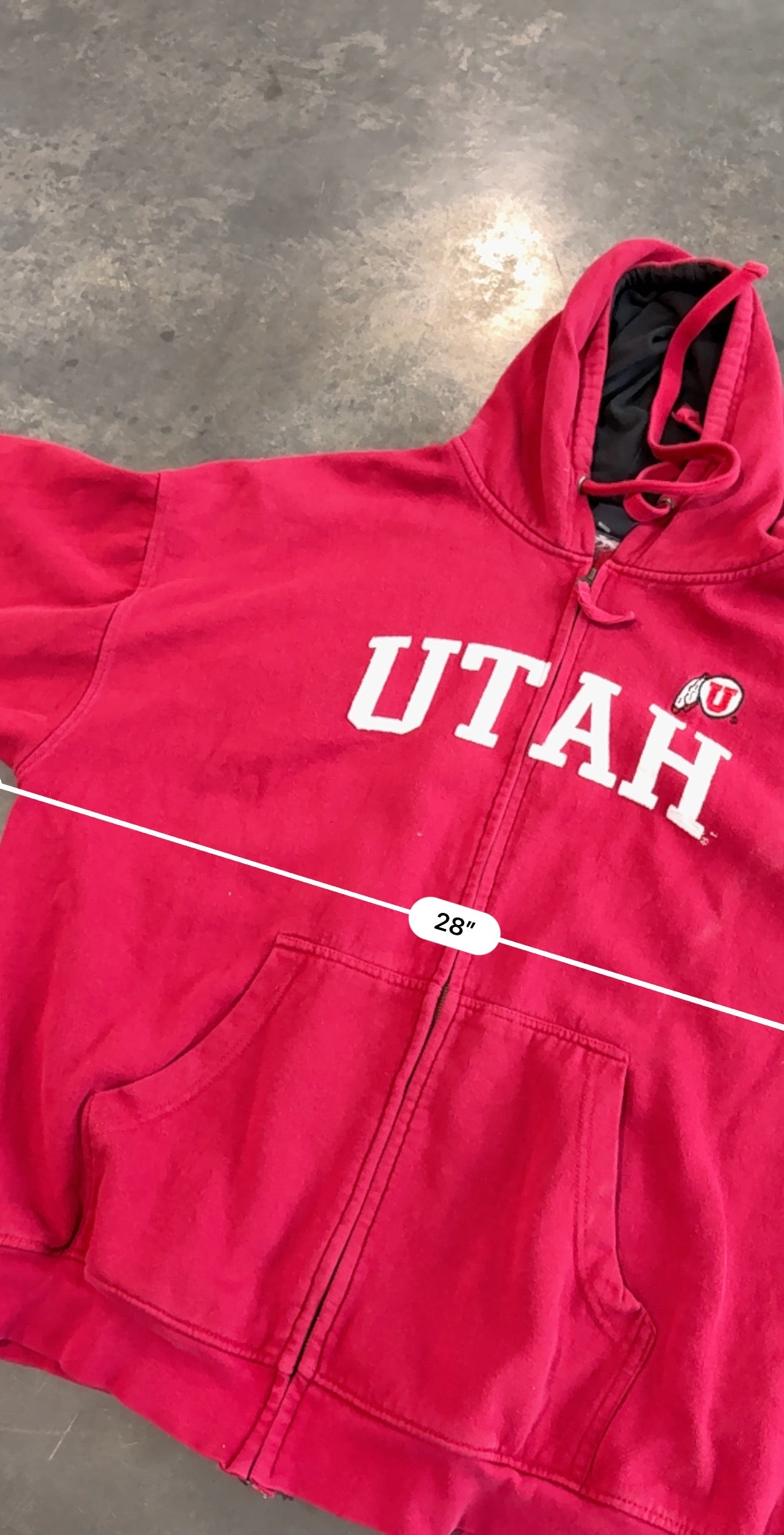Vintage Y2K Utah Utes Zip Up Hoodie