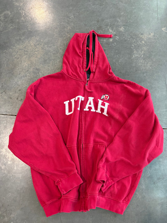 Vintage Y2K Utah Utes Zip Up Hoodie