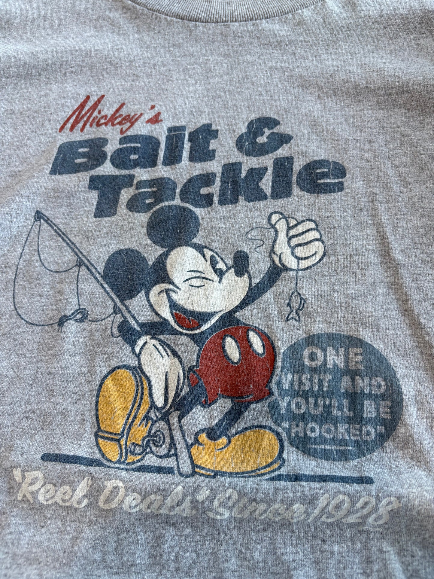 Vintage Disney Mickey Mouse Bait & Tackle Graphic Long Sleeve