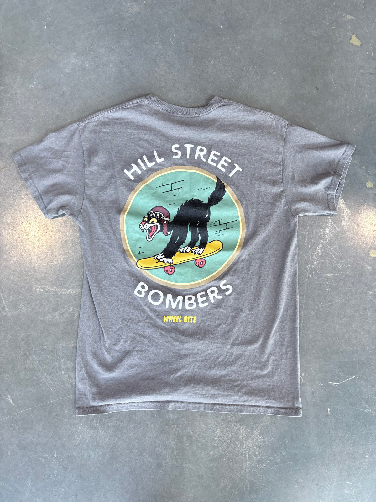 Hill Street Bomber Wheel Bite Skater Graphic Tee