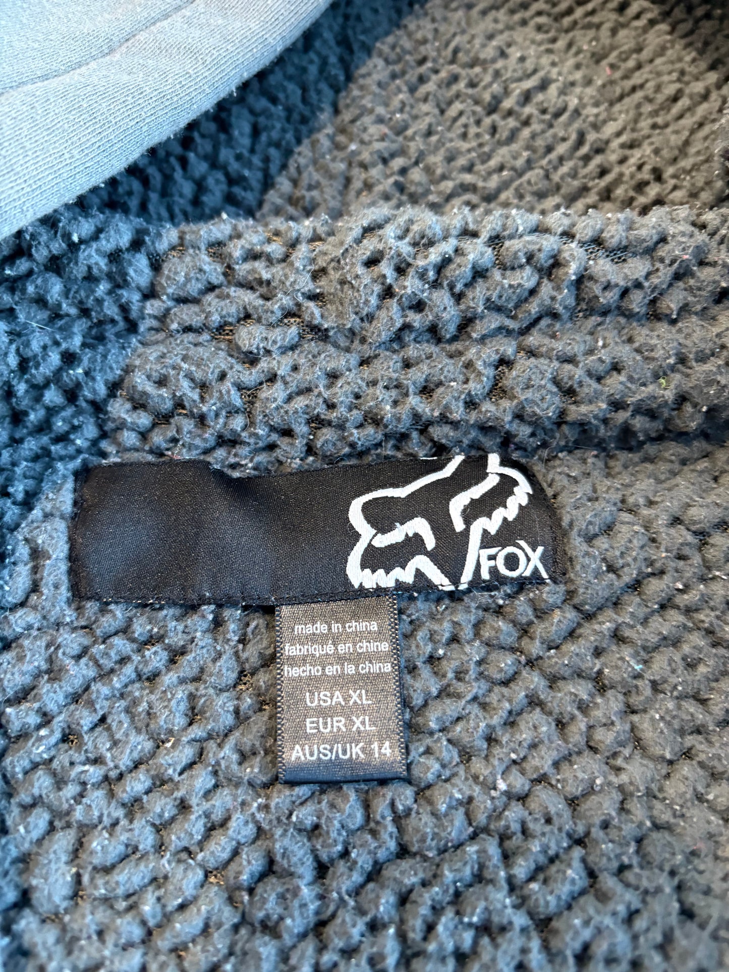 Fox Racing Grunge Y2K Embroidered Zip Up Hoodie