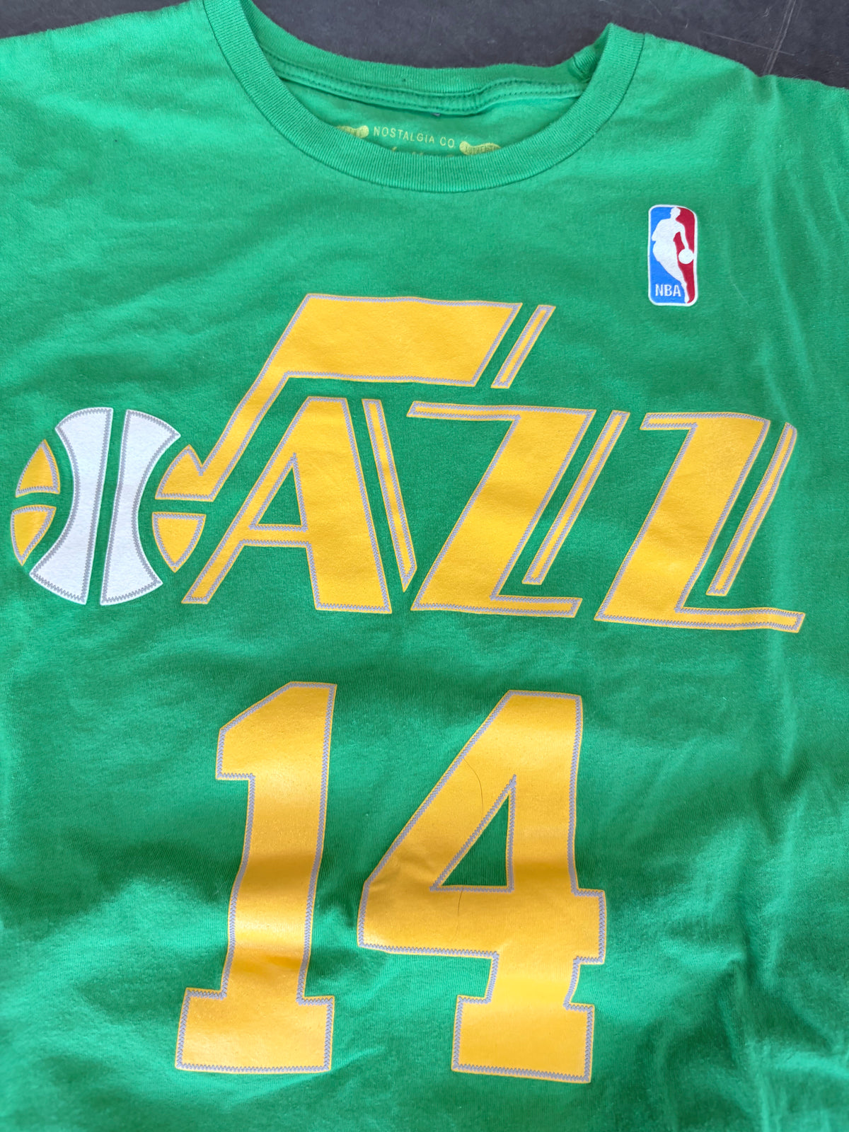 Utah Jazz #14 Hornacek Mitchell & Ness Hardwood Classics Graphic Tee