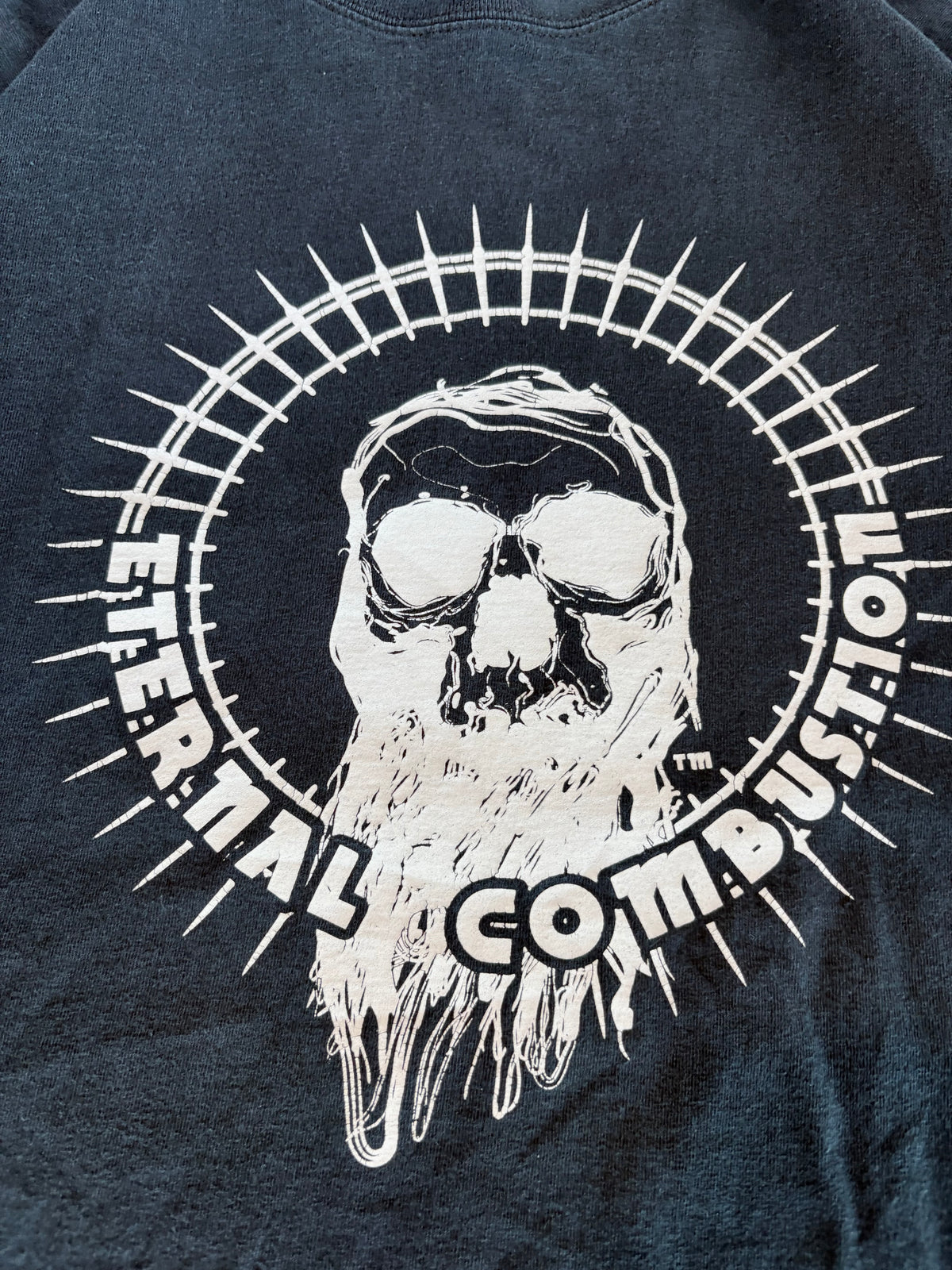 External Combustion Grunge Skull Graphic Tee