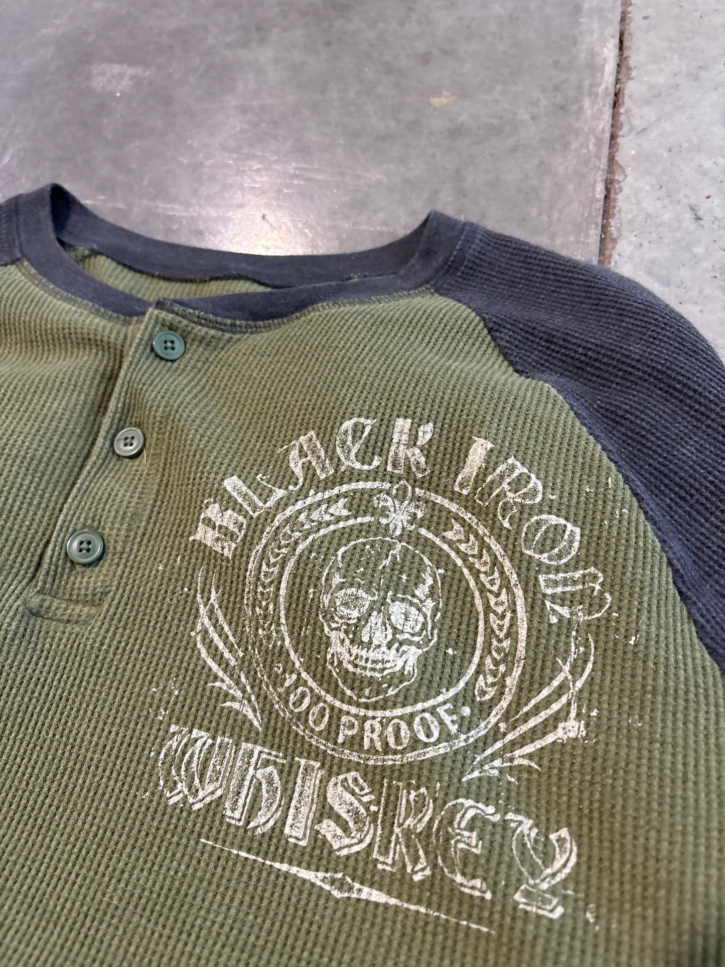 Black Iron Whiskey Grunge Graphic Long Sleeve