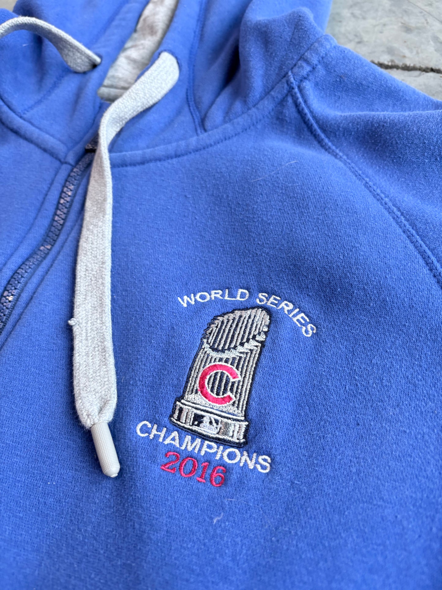 Chicago Cubs 2016 World Series Champions Embroidered Zip Up Hoodie