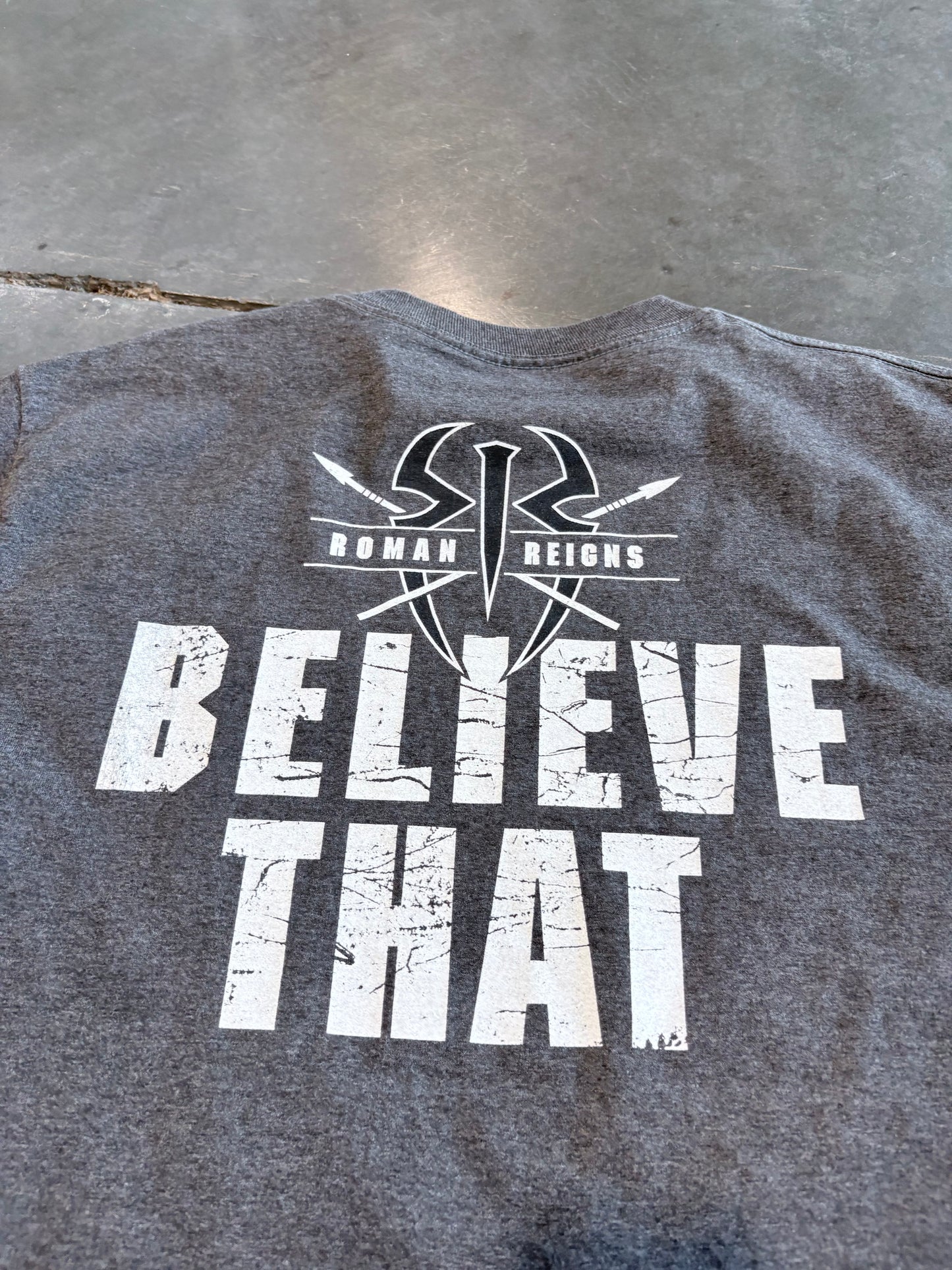 Roman Reigns Hit Hard WWE Authentic Wear Graphic Tee
