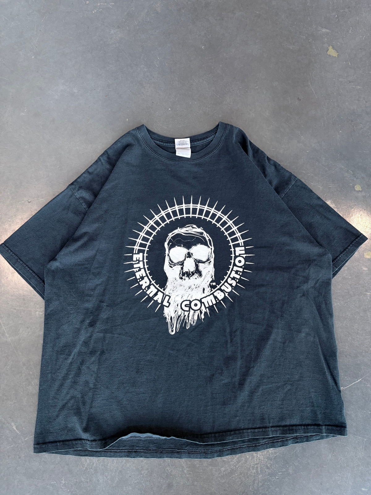 External Combustion Grunge Skull Graphic Tee