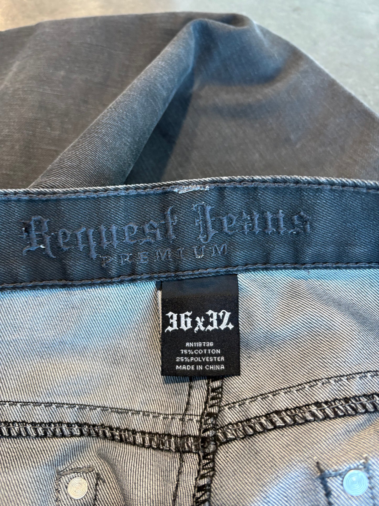 Grunge Y2K Request Black Waxed Jeans