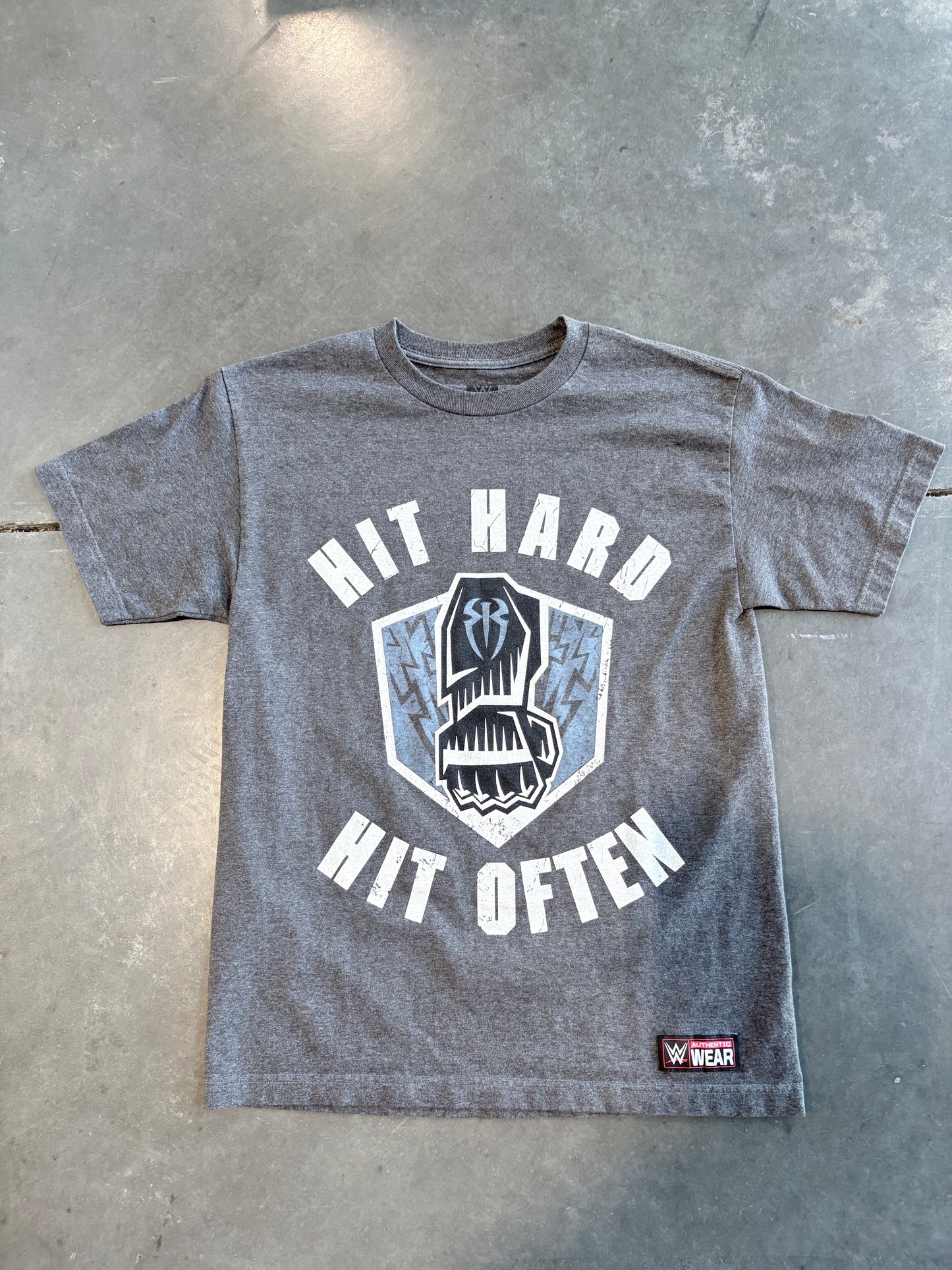 Roman Reigns Hit Hard WWE Authentic Wear Graphic Tee
