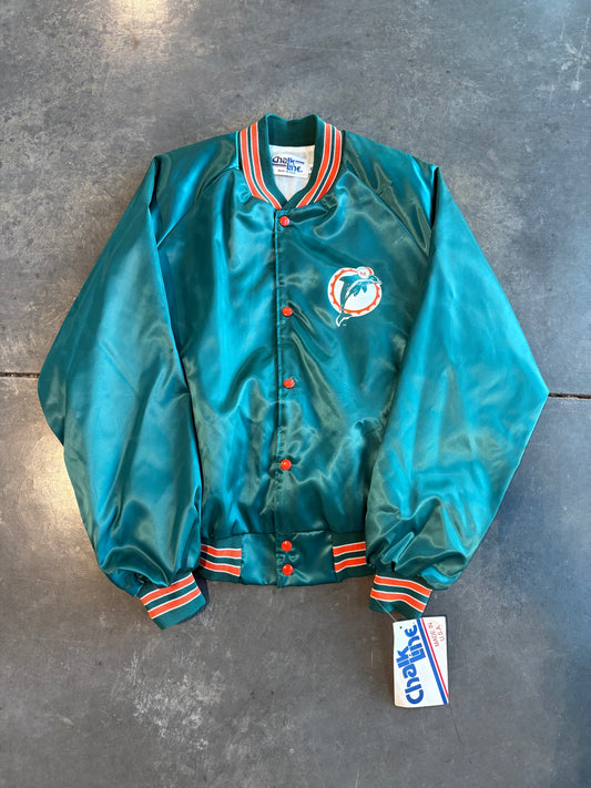 Miami Dolphins Vintage 90s Chalkline Bomber Jacket