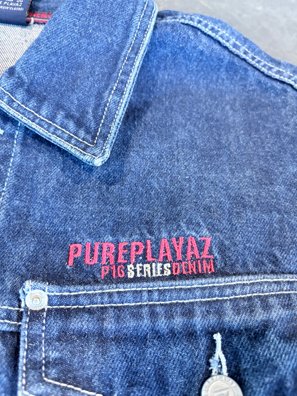 Y2K Denim Streetwear Pure Playaz Jacket