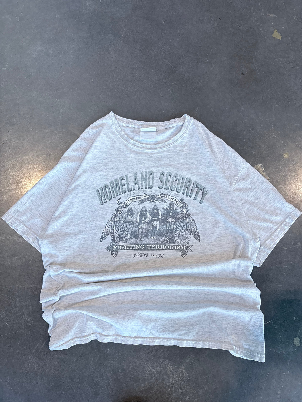 Vintage Y2K Tribal Homeland Security Graphic Tee