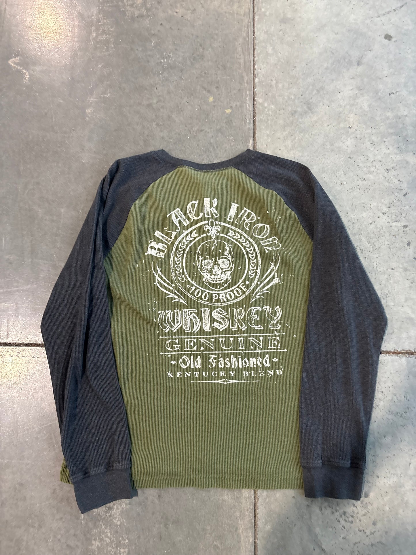 Black Iron Whiskey Grunge Graphic Long Sleeve