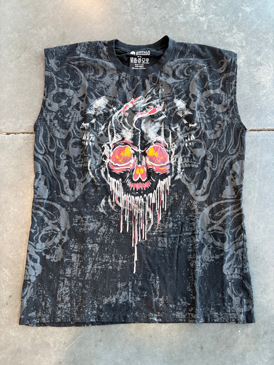 Grunge Skull Graphic Tank Top